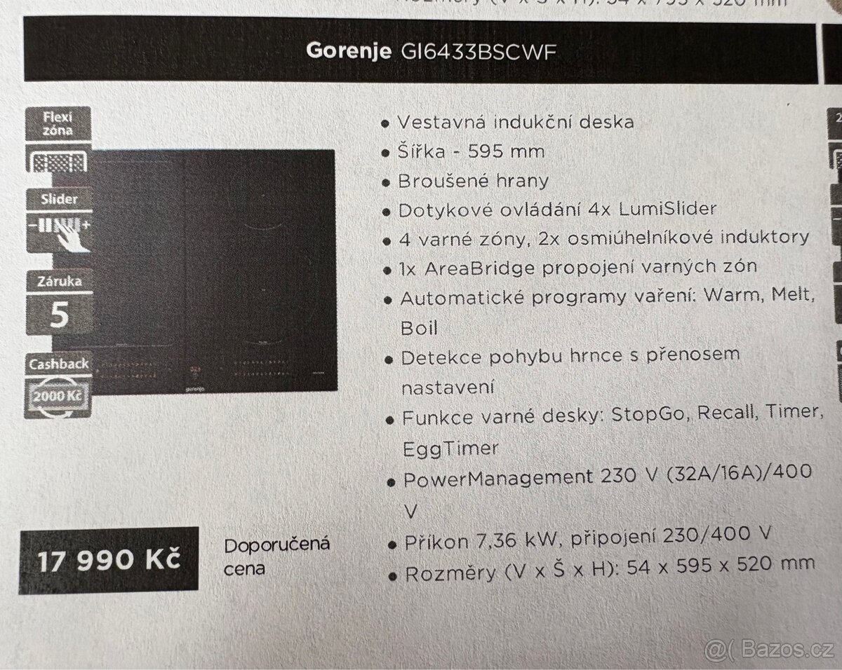 Nová indukce GORENJE GI6433BSCWF-automat.Progr.,5 let záruka - 9