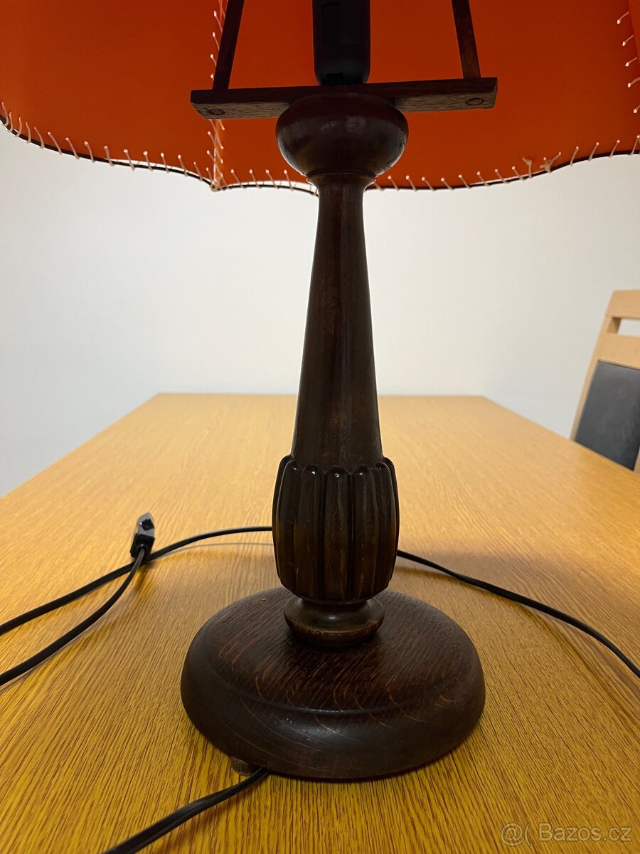 Krásná prvorepubliková stolní lampa svítilna - čti popis - 9