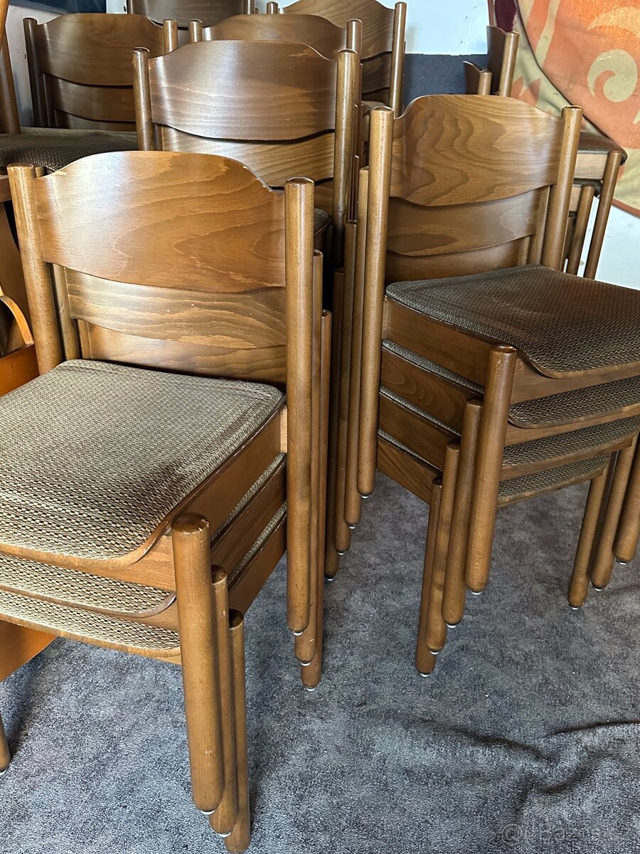 Stohovatelné restaurační židle, rustikální, 21kusů - 9