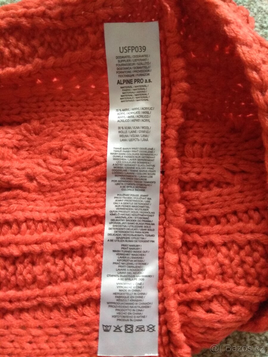 Nové unisex pletené kruhové šály ALPINE PRO - šedá, oranžová - 9