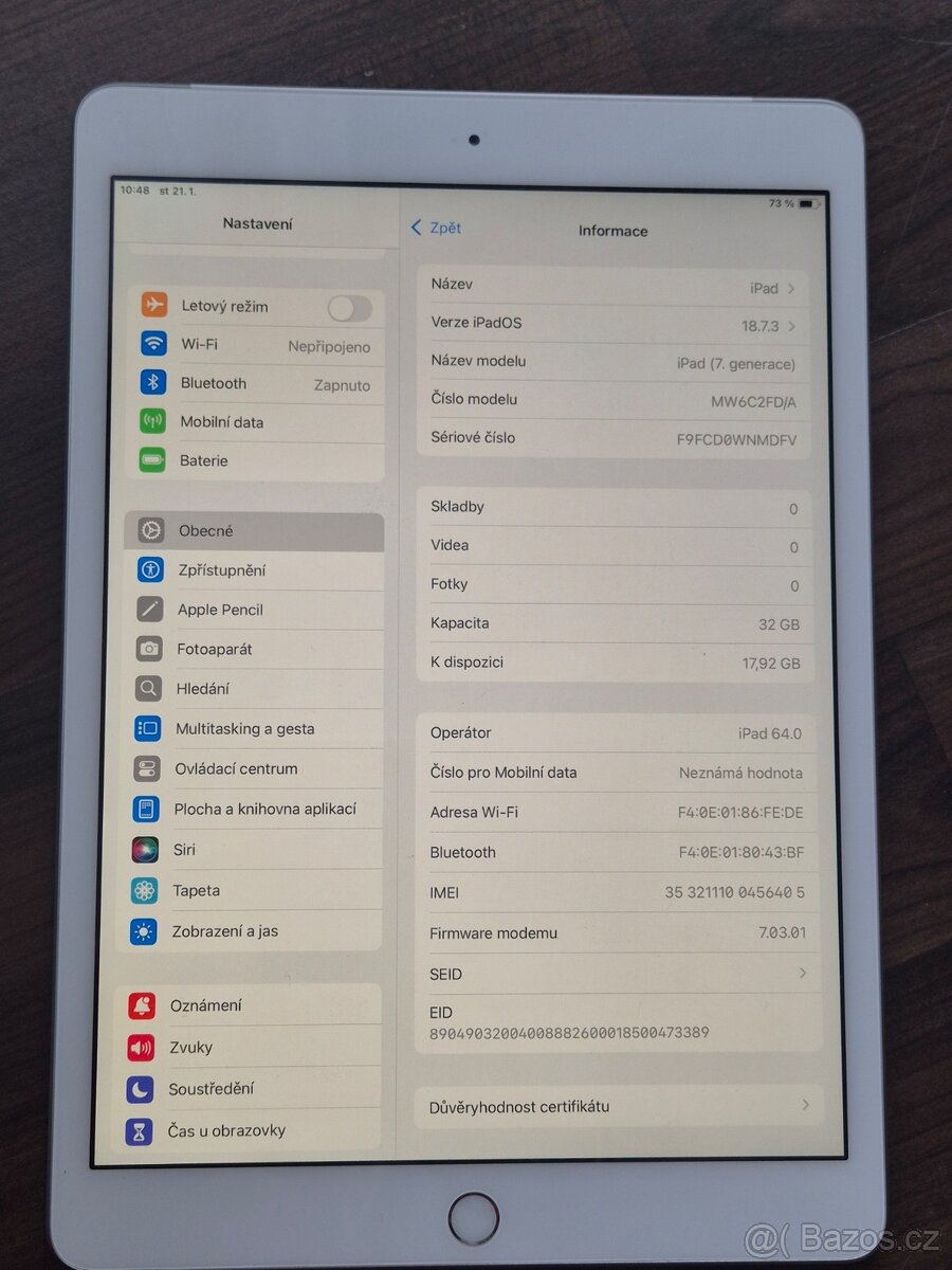 Apple iPad 7. generace 32gb Cellular - 9