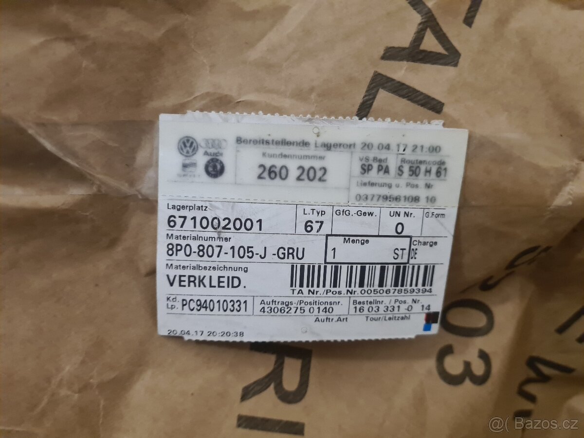 NOVÝ Nárazník Audi A3 8P - ORIGINÁL - 9