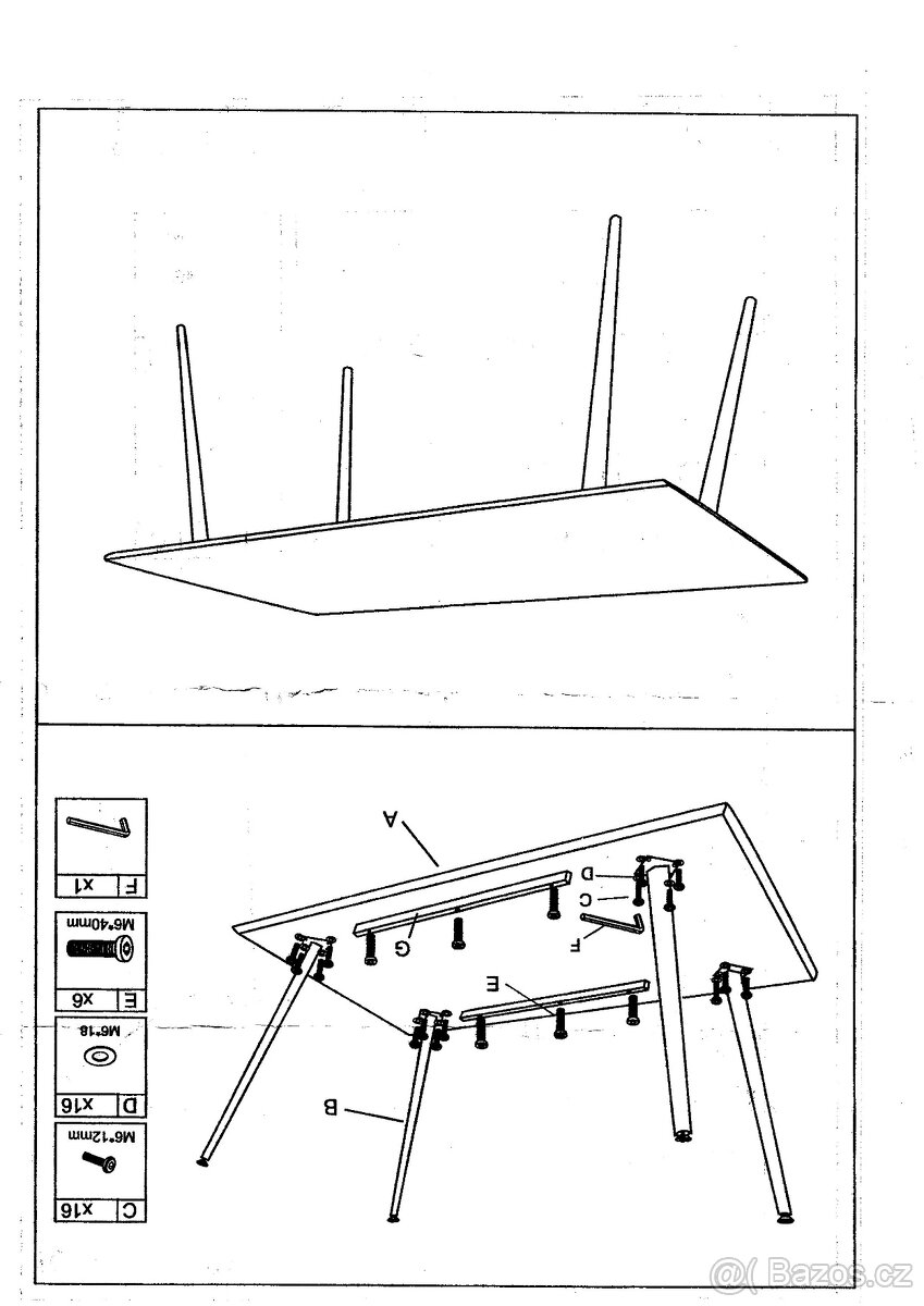 Prodám černý kuchyňský stůl v SUPER STAVU - 9