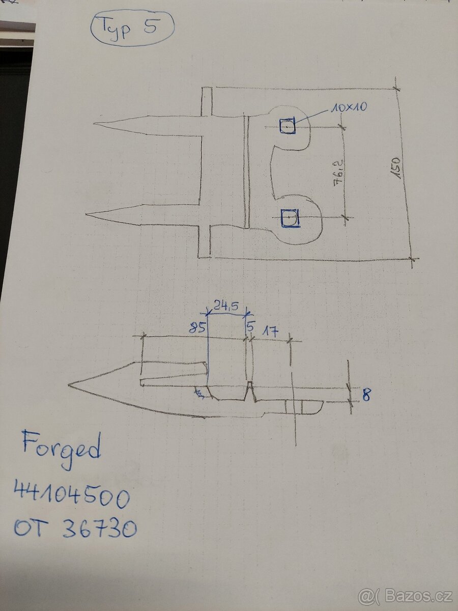 Dvouprsty - náhradní hroty na lišty kombajnů - 9