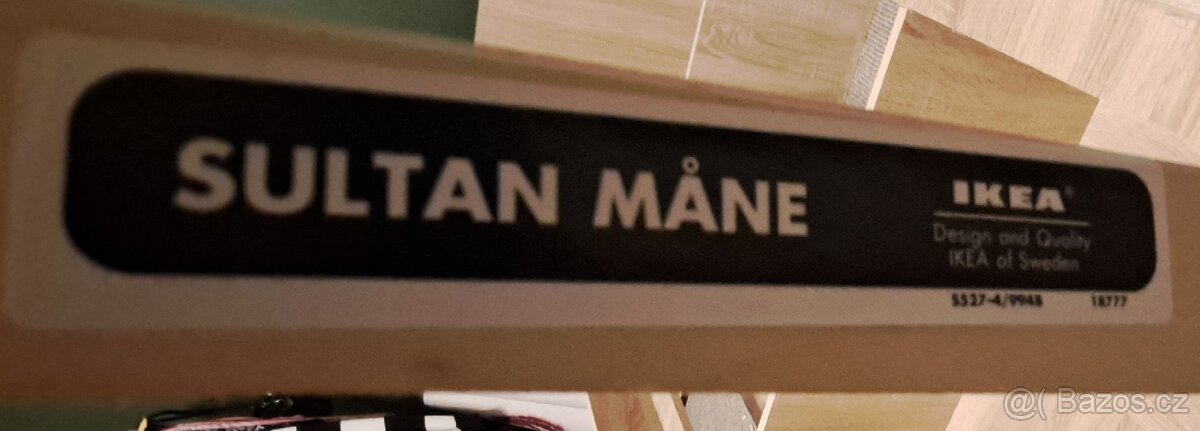 POSTEL, 90/200 cm bílá, Sonoma dub + rošt - 9