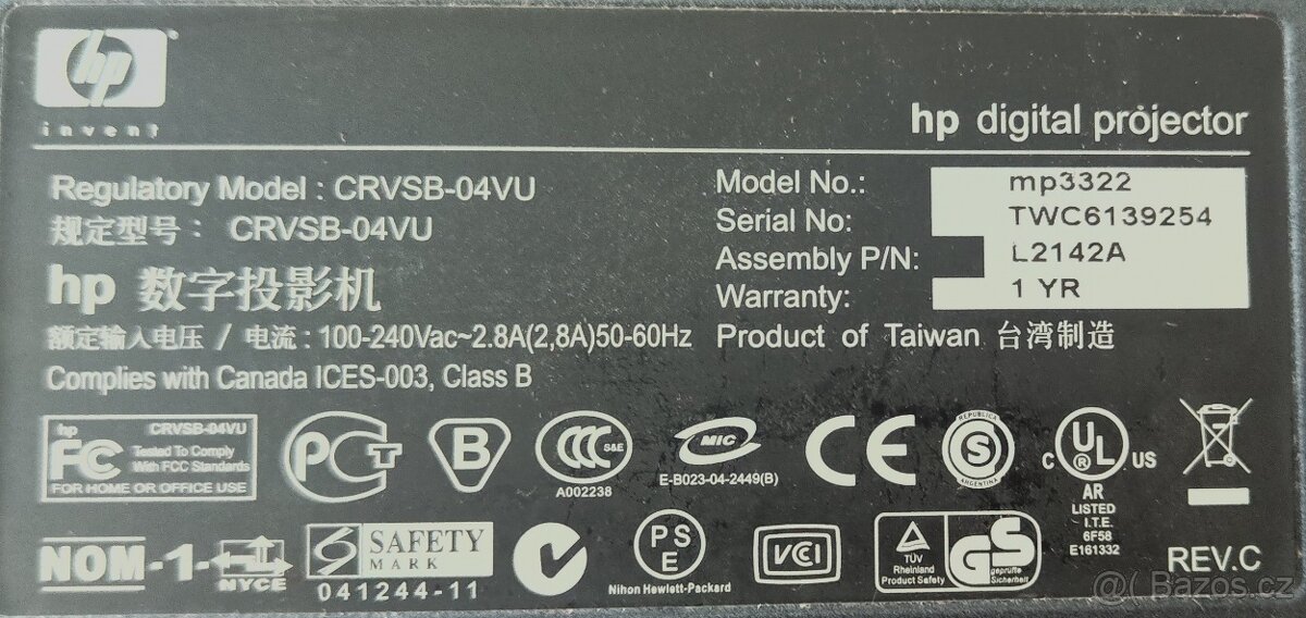 Projektor HEWLETT PACKARD - 9