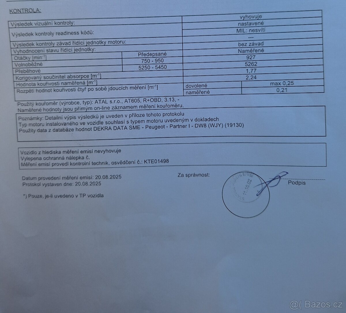 Peugeot Partner (pojízdný bez STK) - 9