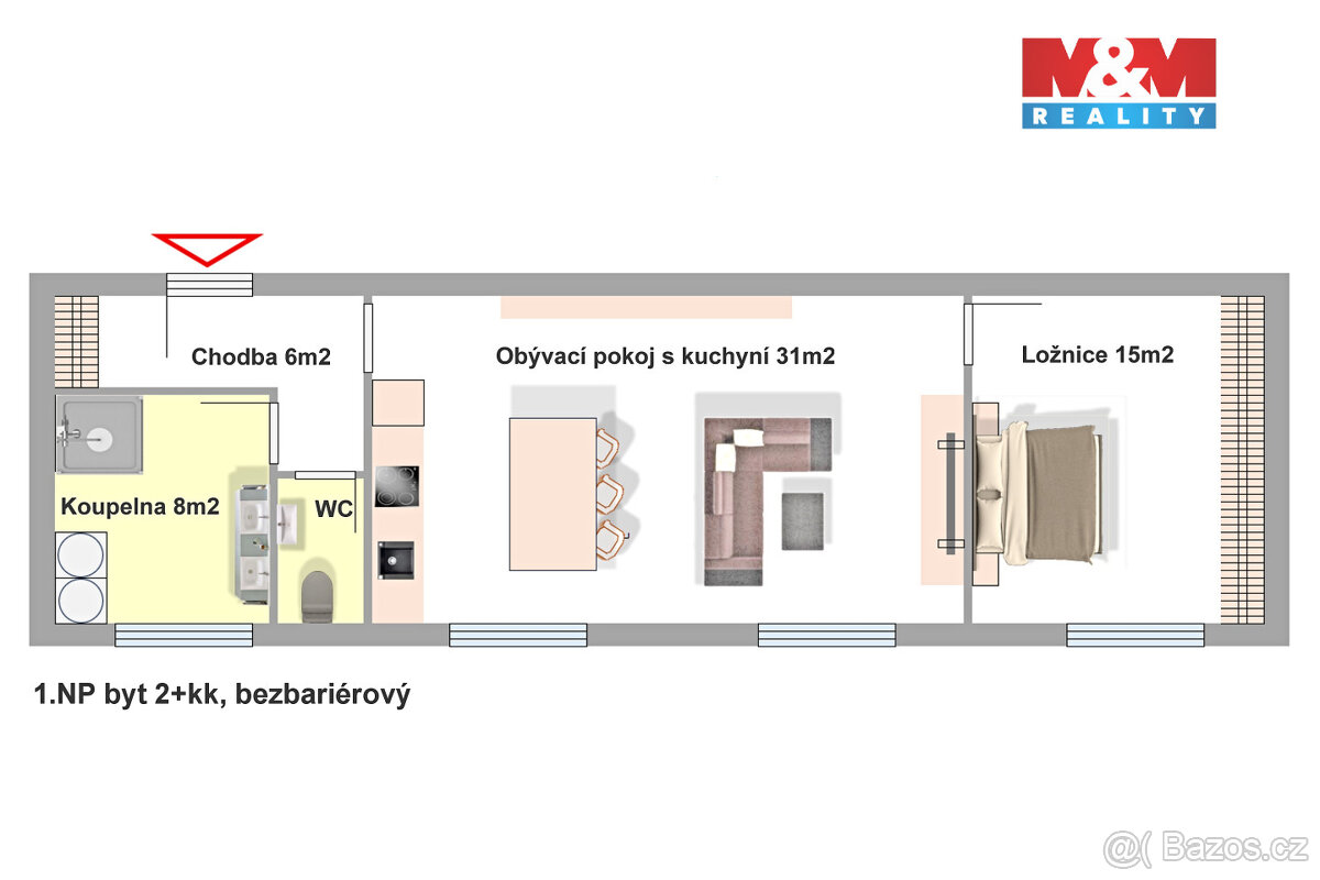 Prodej bytu 2+kk, 62 m2, Praha Barrandov-Holyně - 9