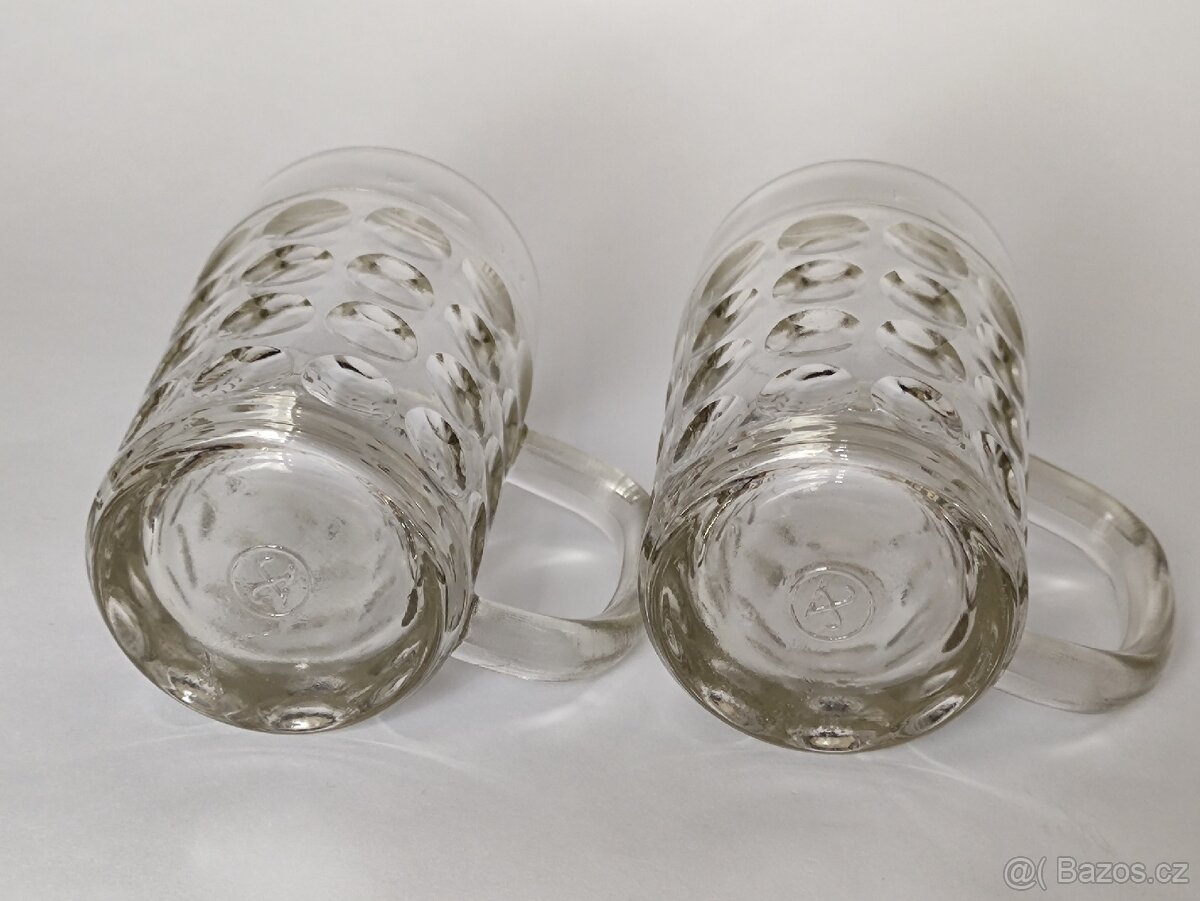 Retro pivní sklenice 0,3 Jiří Brabec, Sklo Union, pošta 75.- - 9