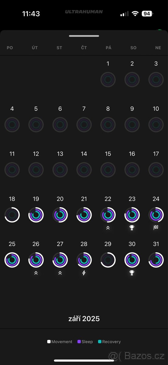 Prsten Ultrahuman ring air silver, velikost 9 - 9