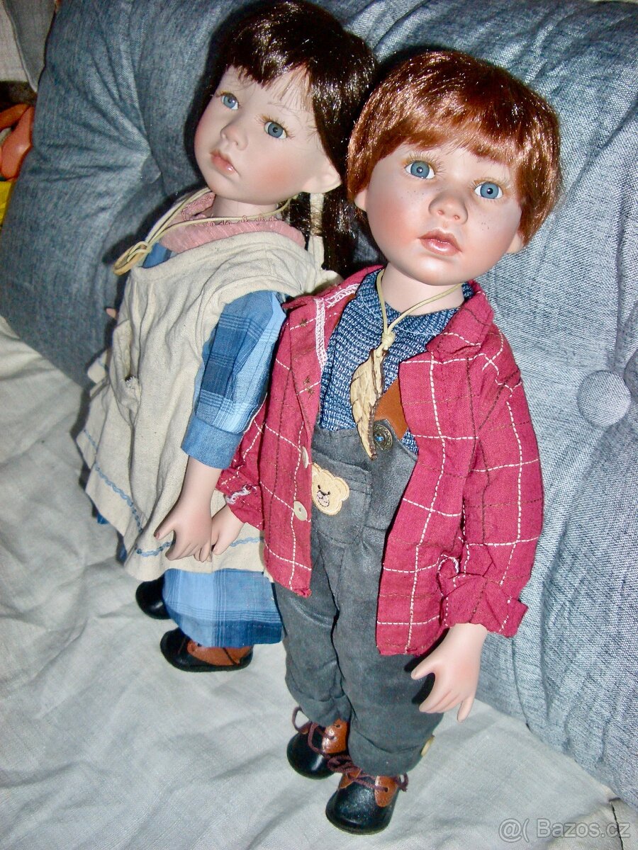 Dvě moc hezké porcelánové panenky 48cm - 9