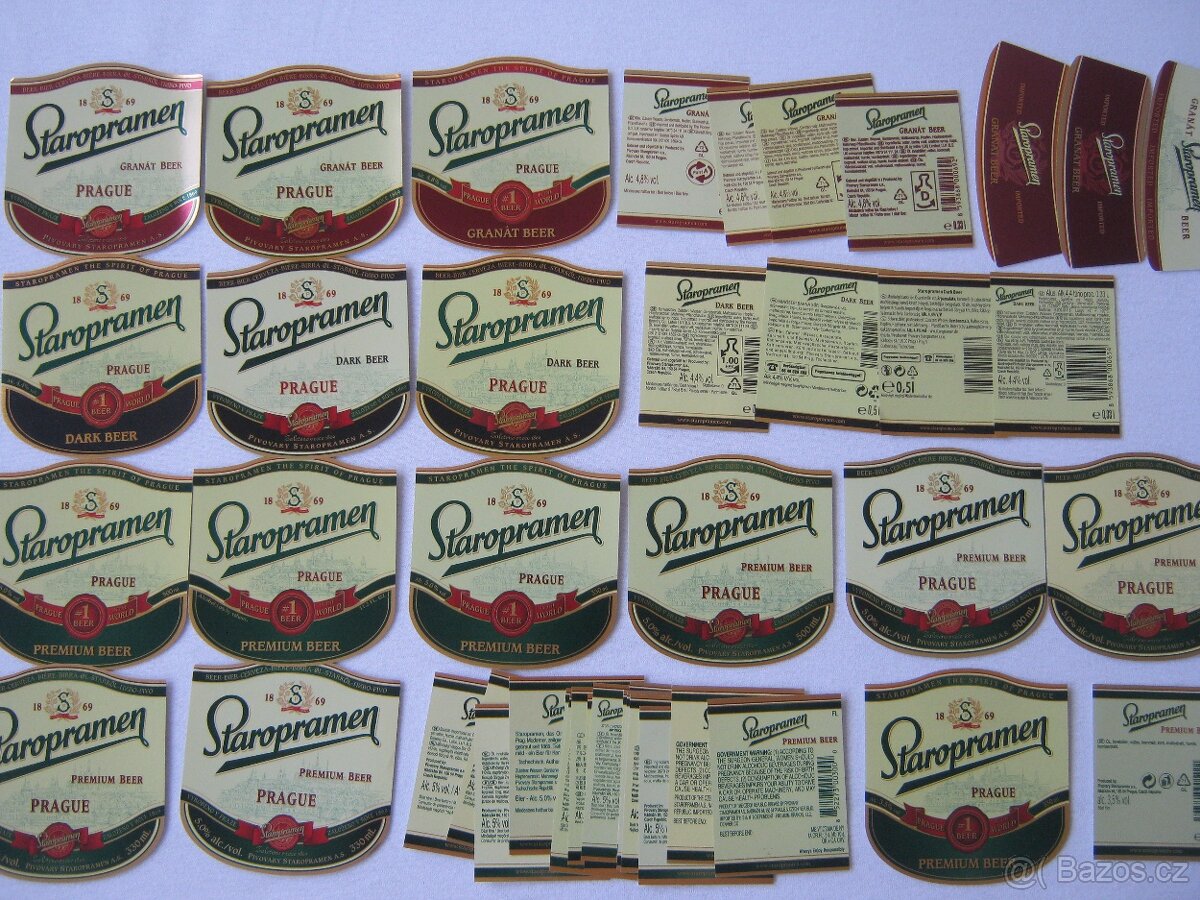pivní etikety Praha Smíchov Staropramen sbírka 1050ks - 9