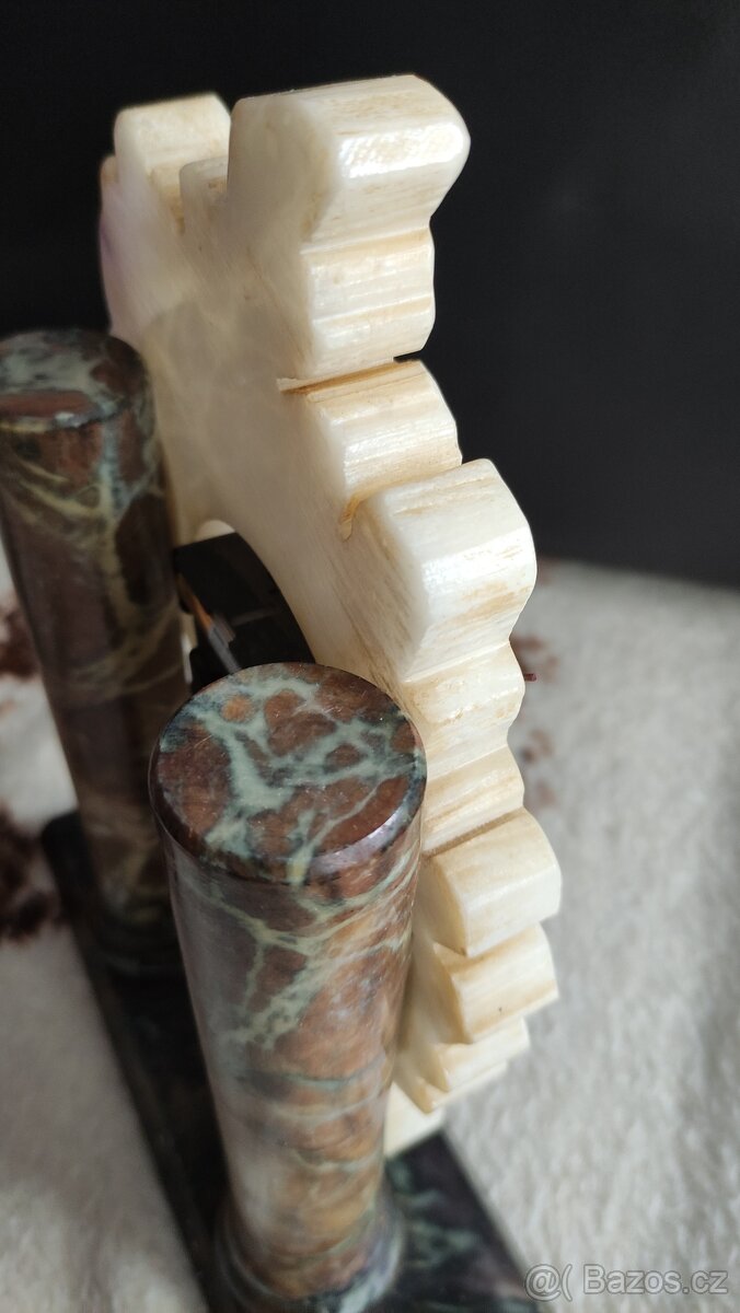 Hodiny mramorové sloupové krbové Bonn ULS Germany - 9