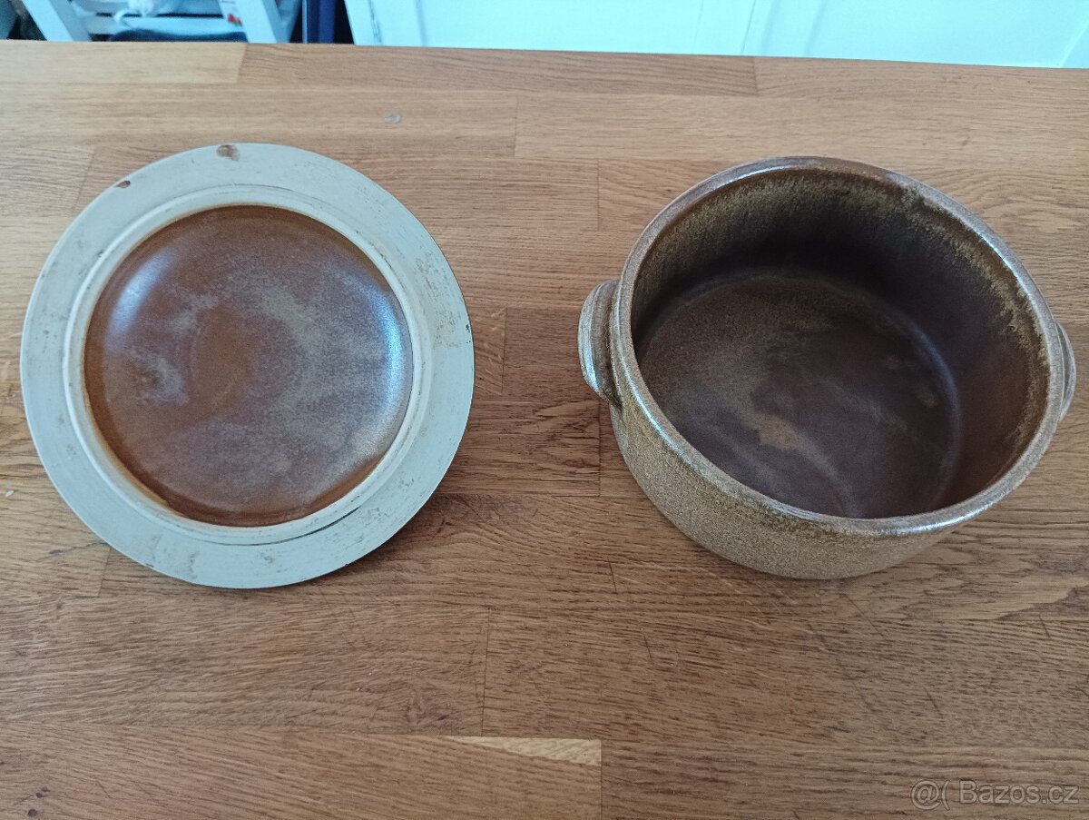 VINTAGE KAMENINOVÝ HRNEC GRÉS & POTIERS DIGOIN Z FRANCIE - 9