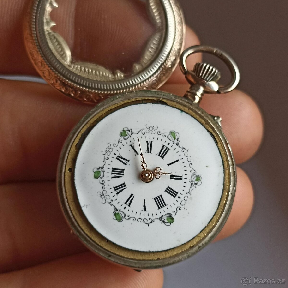 Starožitné celostříbrné pěkně zdobené kapesní jeptišky - 9