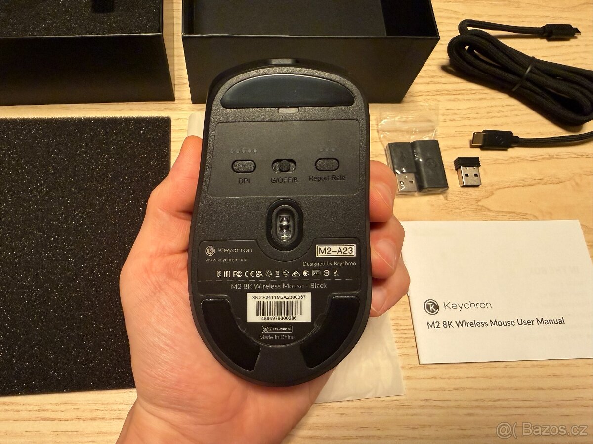 Keychron M2 Wireless Mouse (PixArt 3950, až 8K 30.000) - 9