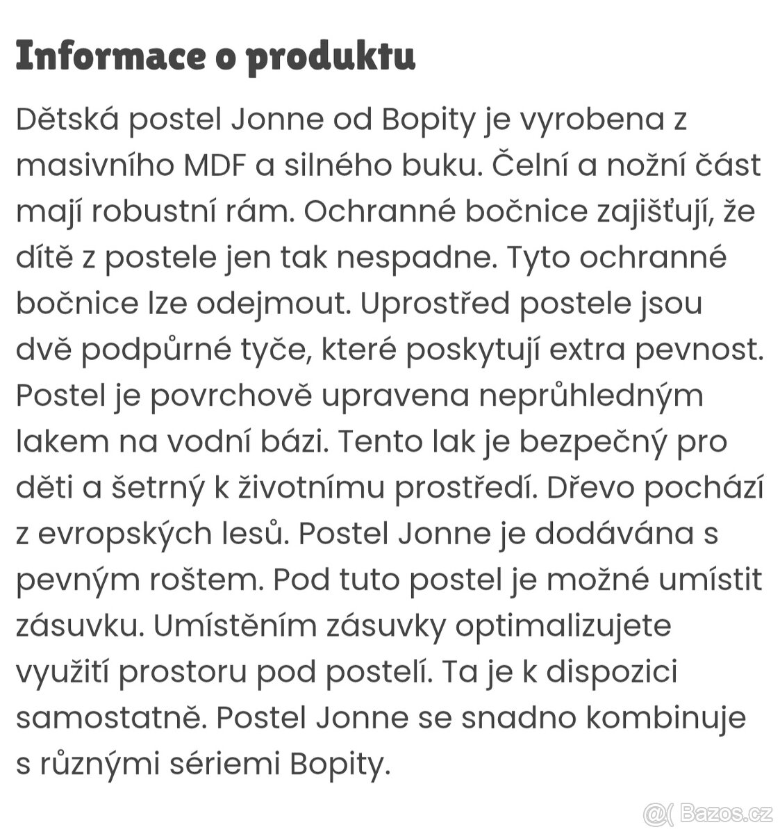 DOVOZ MOŽNÝ kvalitní pevná bílá postel Bopita Jonne 90x200 - 9