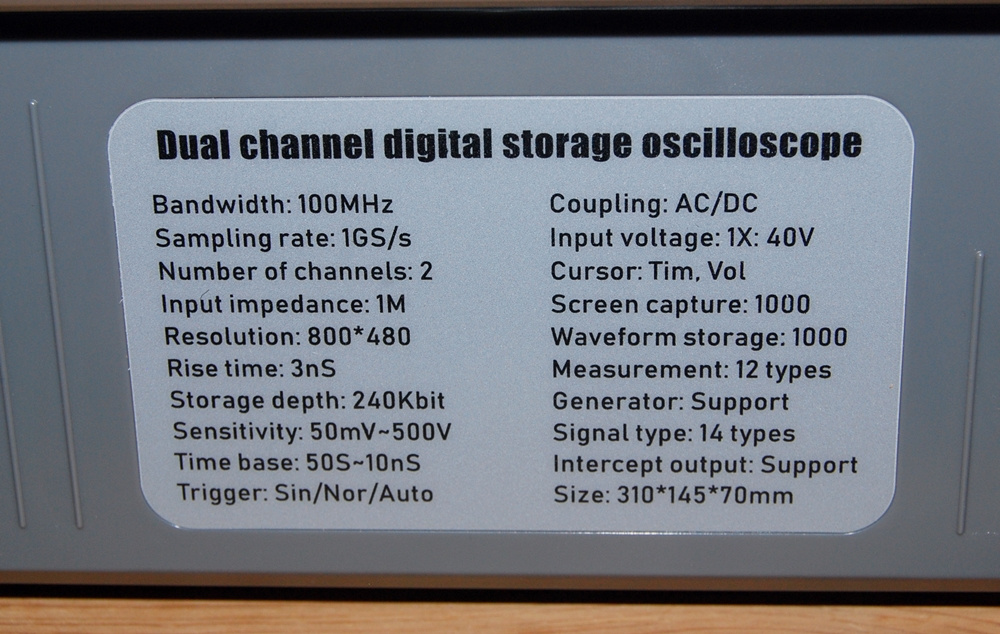 Osciloskop FNIRSI 2x100MHz s generátorem 10MHz NOVÝ - 9