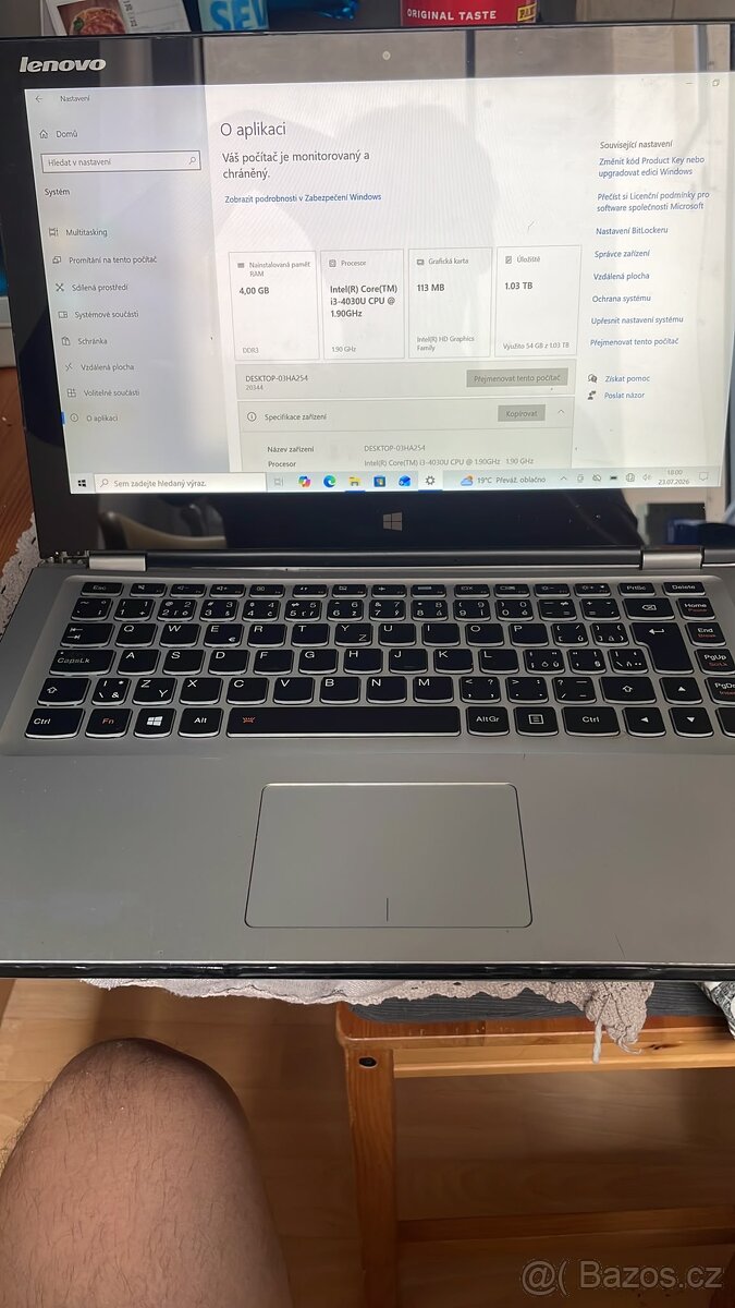 Notebook lenovo, dotyková obrazovka - 9