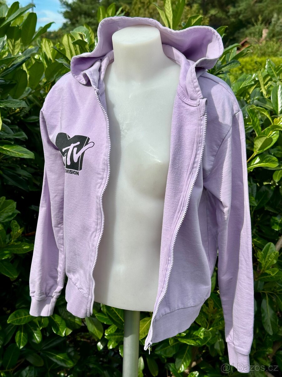 Bavlněná mikina s kapucí, zip, vel.158/164, MTV logo/obrázek - 9
