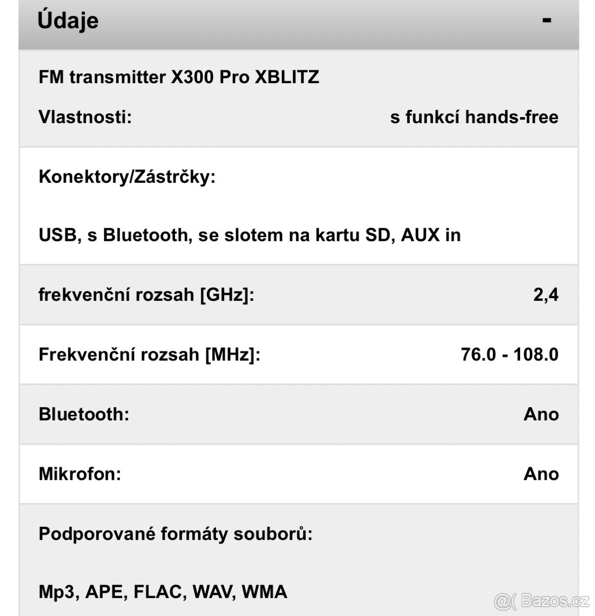 autonabíječka XBLITZ X300 Pro FM transmitter - 9