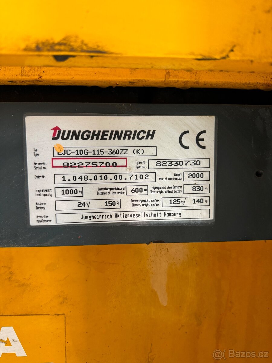 Elektrický vysokozdvižný paletový vozík Jungheinrich EJC10 - 9