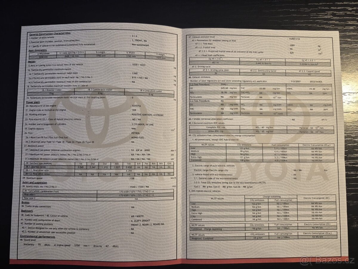 TOYOTA Aygo X - 1.0L 72 - MT 72 - 9