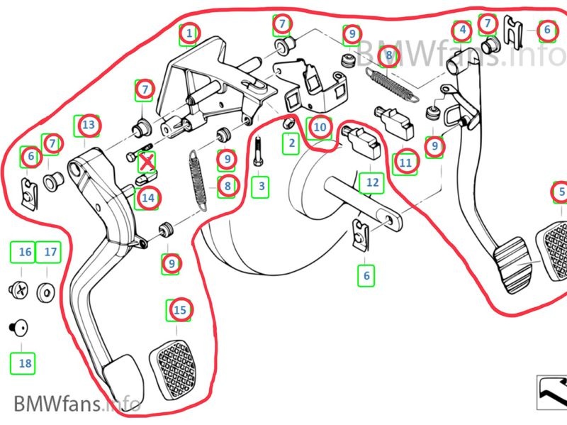 ‼️Brzdový a spojkový pedály - BMW - 9