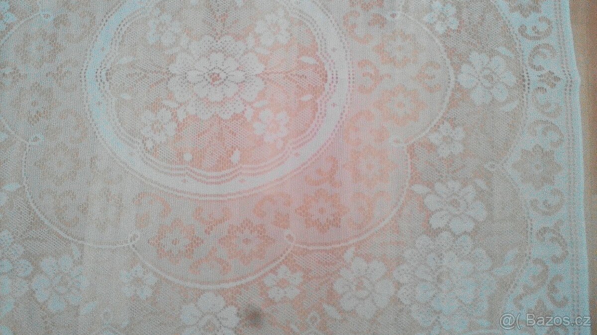 Vintage : malé ubrusy-damašek, krajka - 9