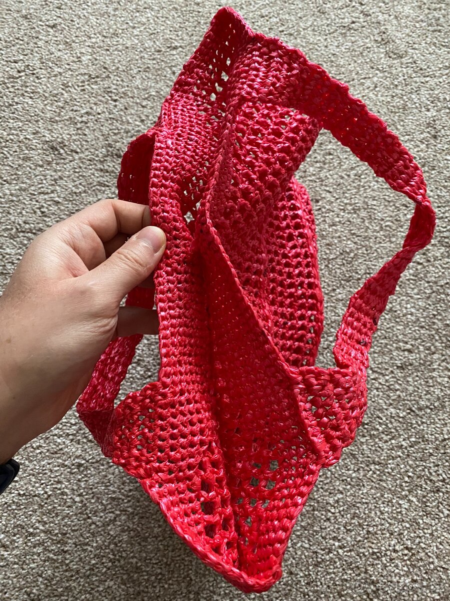 Nové lýkové tašky na knoflíky - červená, fialová - 9