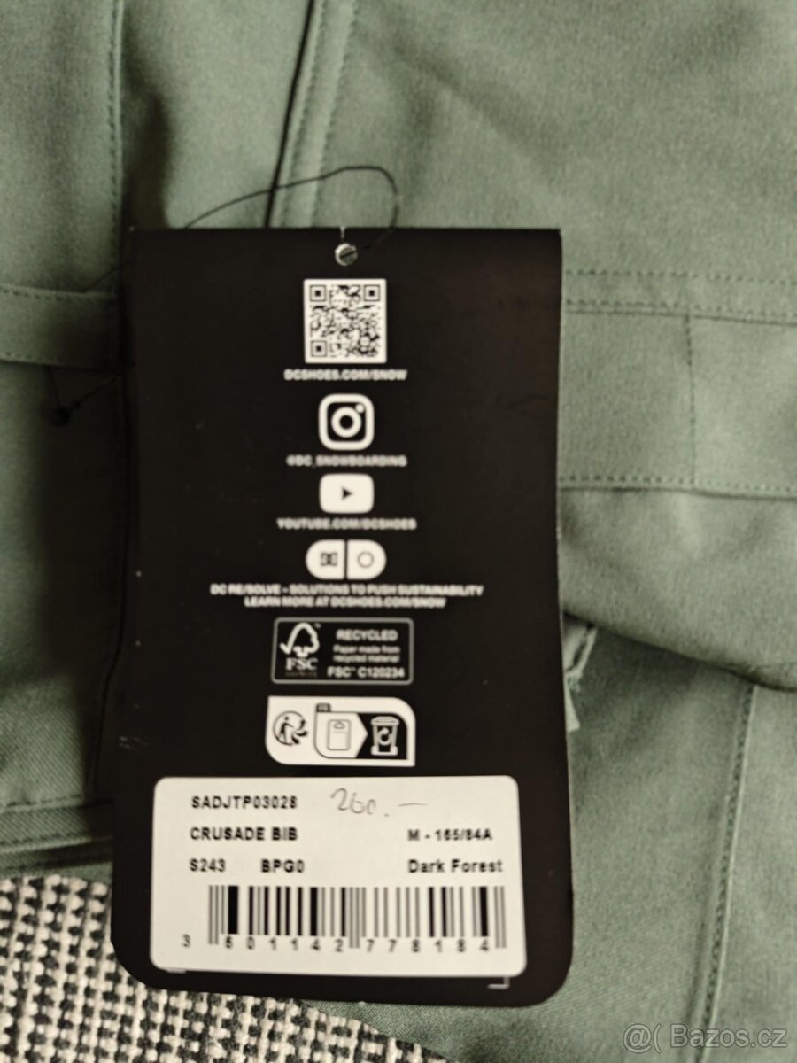 DC CRUSADE BIB pants snowboardové lyžařské kalhoty, nové - 9