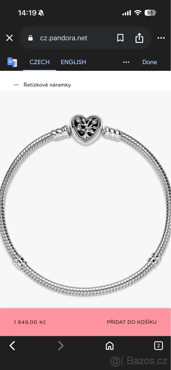 Pandora náramek + přívěsky - 9