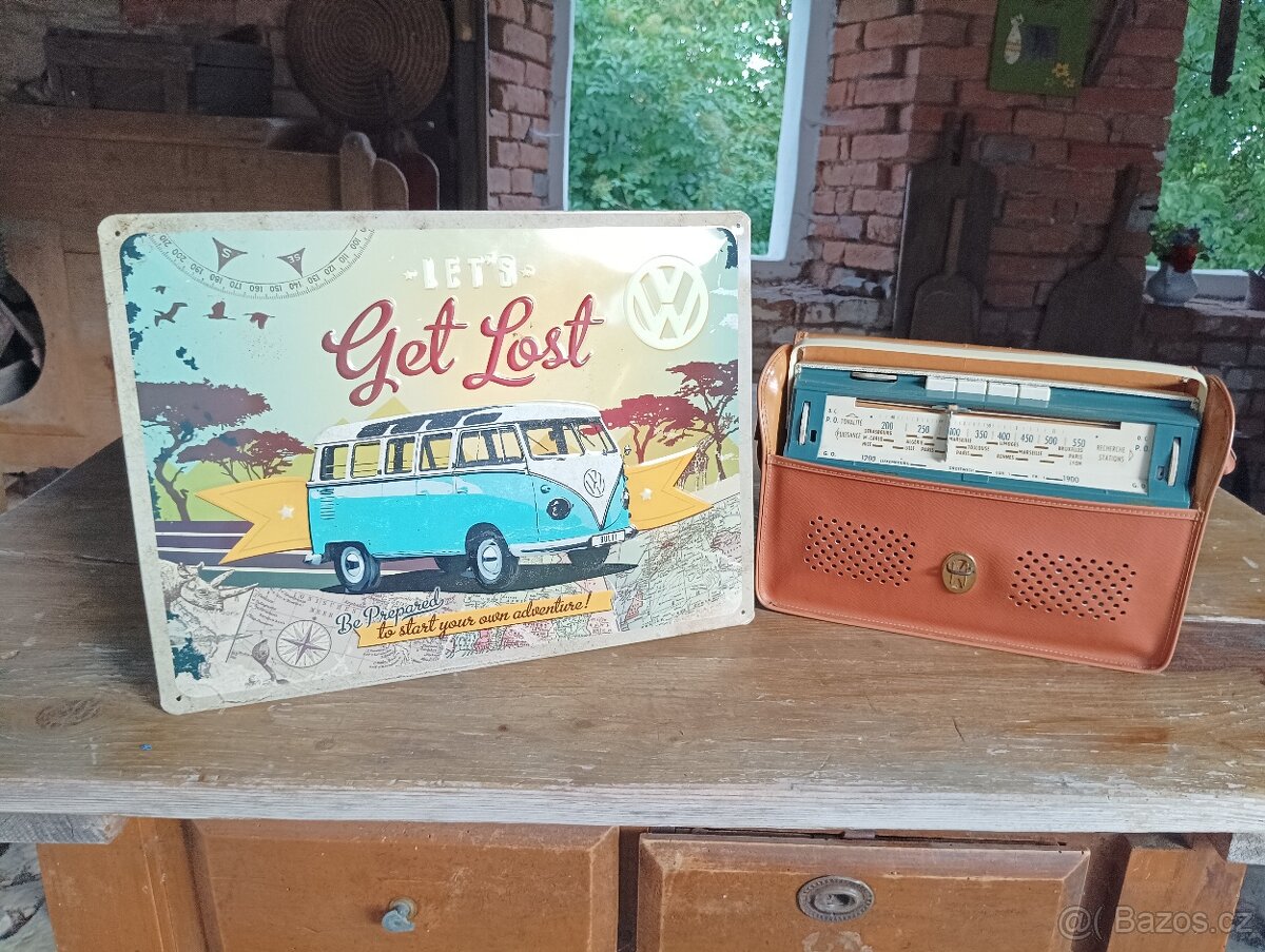 IKONICKÉ RÁDIO PHILIPS Z 60. LET+PLECH. CEDULE VW - HIPPIES - 9