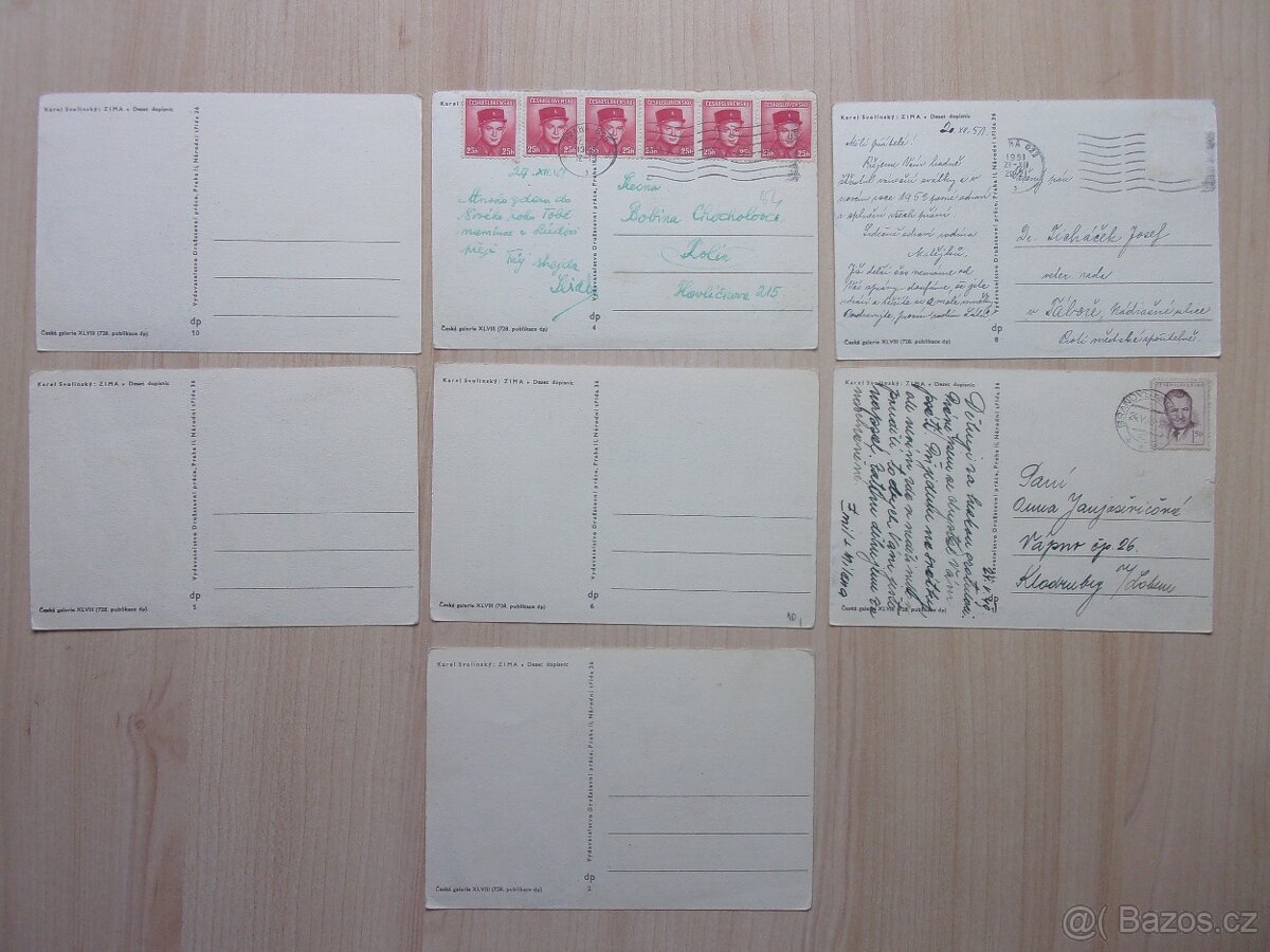 STARÉ POHLEDNICE - MALÝ i VELKÝ FORMÁT - RŮZNÉ - 51 kusů - 9