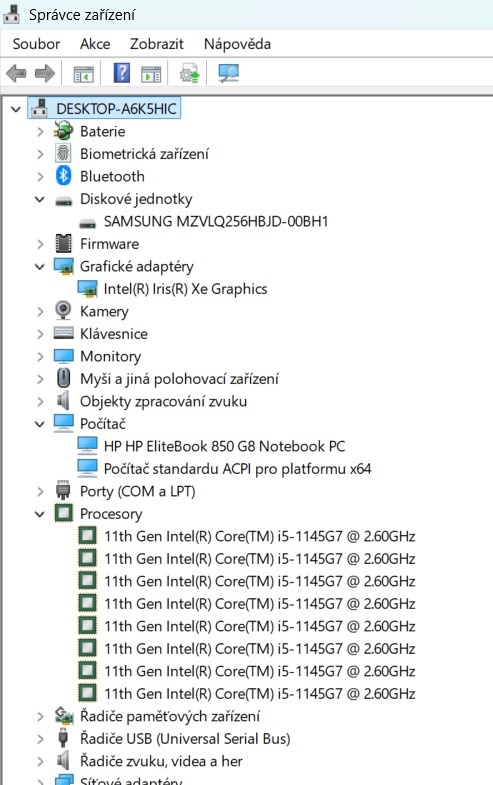 Zánovní 15,6” HP EliteBook 850 G8 Core i5 - ZÁRUKA - 9