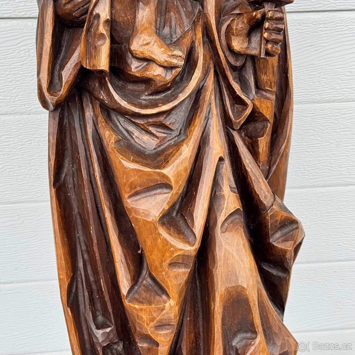 Velká starožitná socha Panna Marie Anglie - 9