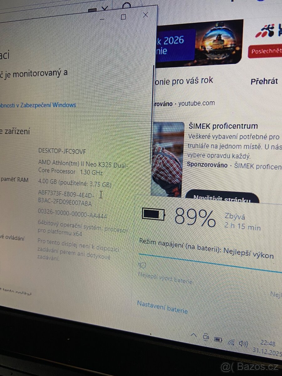 Prodám 3 notebooky – každý má drobnou vadu, jinak plně funkč - 9