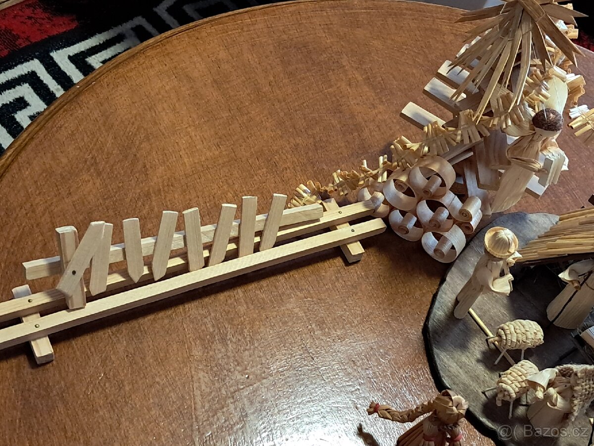 Starý betlém s kukuřičného šustí Starý 60 let - 9