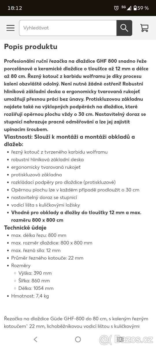 Řezačka obkladů - 9