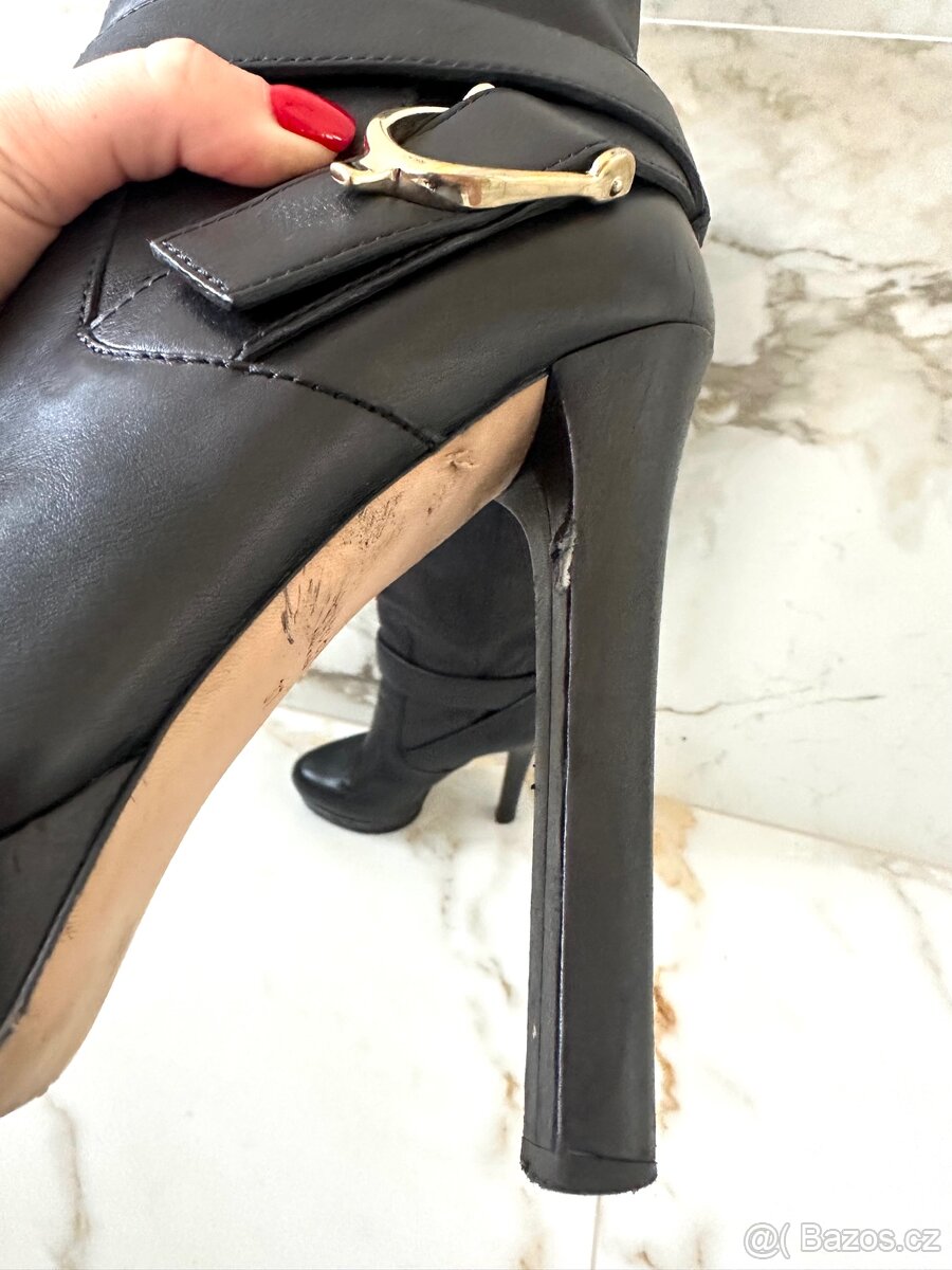 Kožené kozačky Gucci - 9