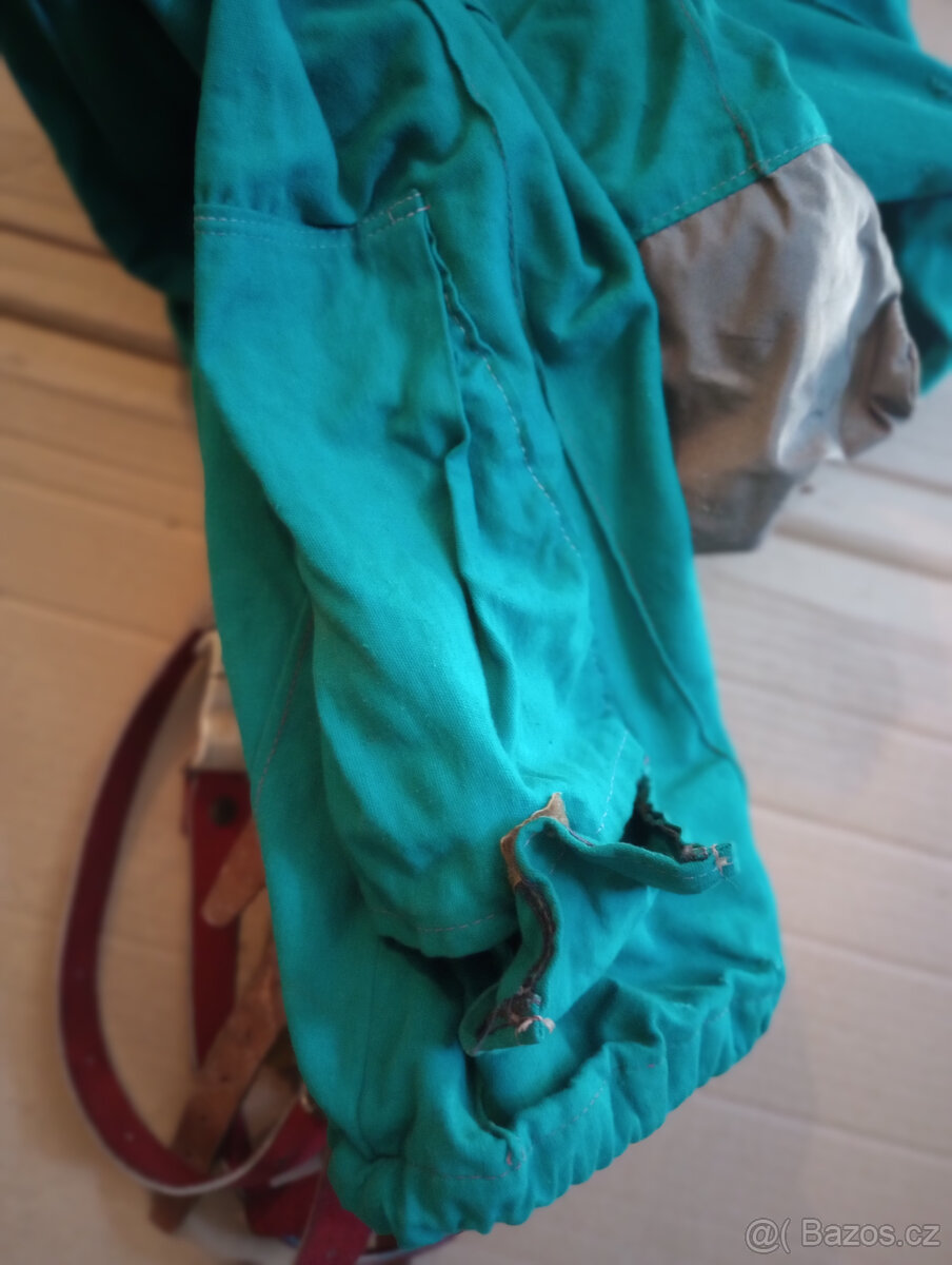 Retro nosič na lyže, kombinace filc a kůže + vak na lyže - 9