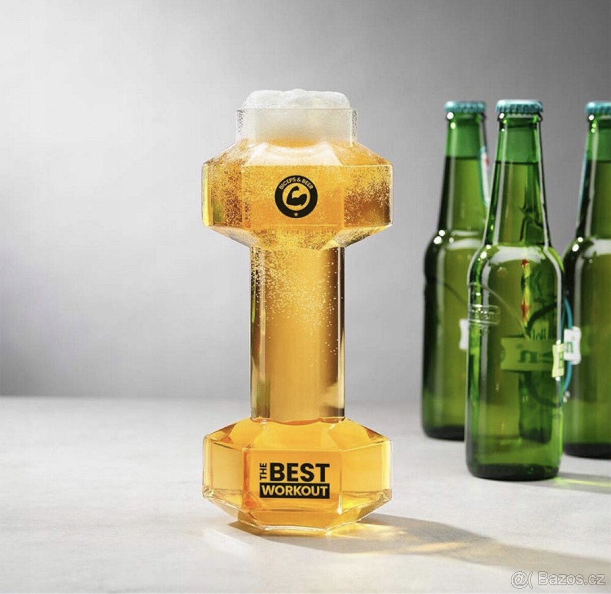 Pivní sklenice na pivo 600ml hantel (dárek) - 9