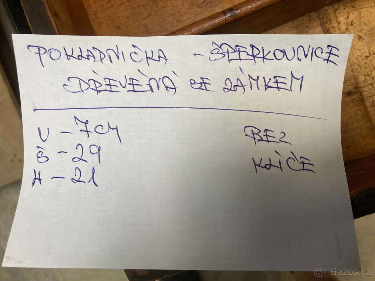 Šperkovnice dřevěná stará se zámkem 500 kč - 9