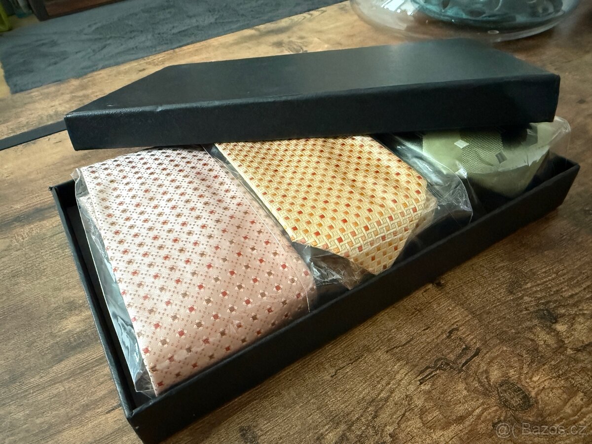 3 luxusní kravaty v dárkové krabičce - 9