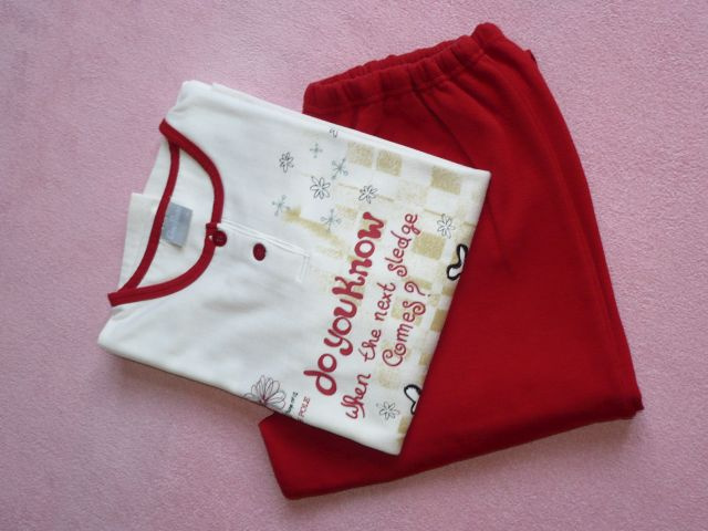 Relax oblečení / Teplé pyžamo se sobem - vel. L - 9