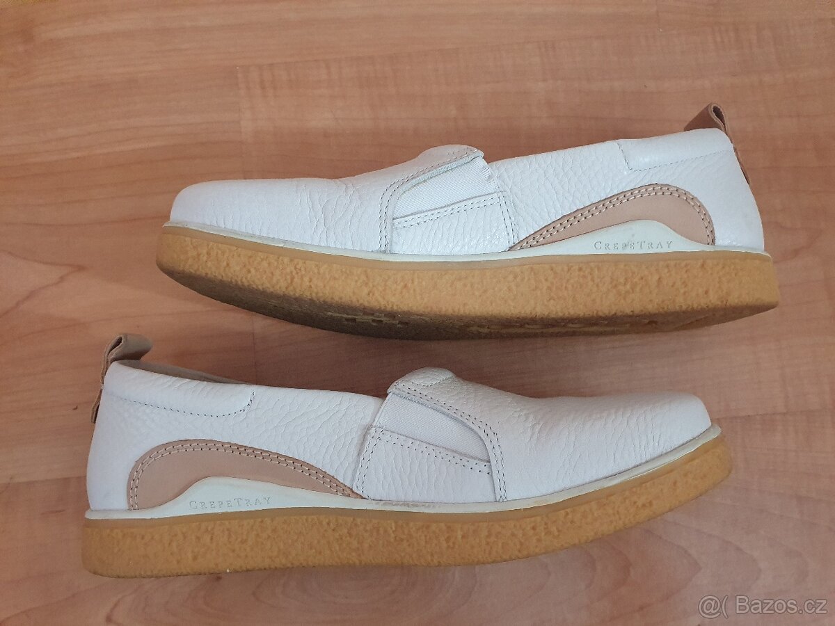 Bílé boty polobotky baleríny v.36 ecco top stav - 9