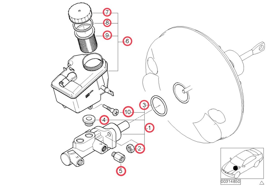 ‼️Posilovač brzd s brzdovým válcem - BMW e46 - 9