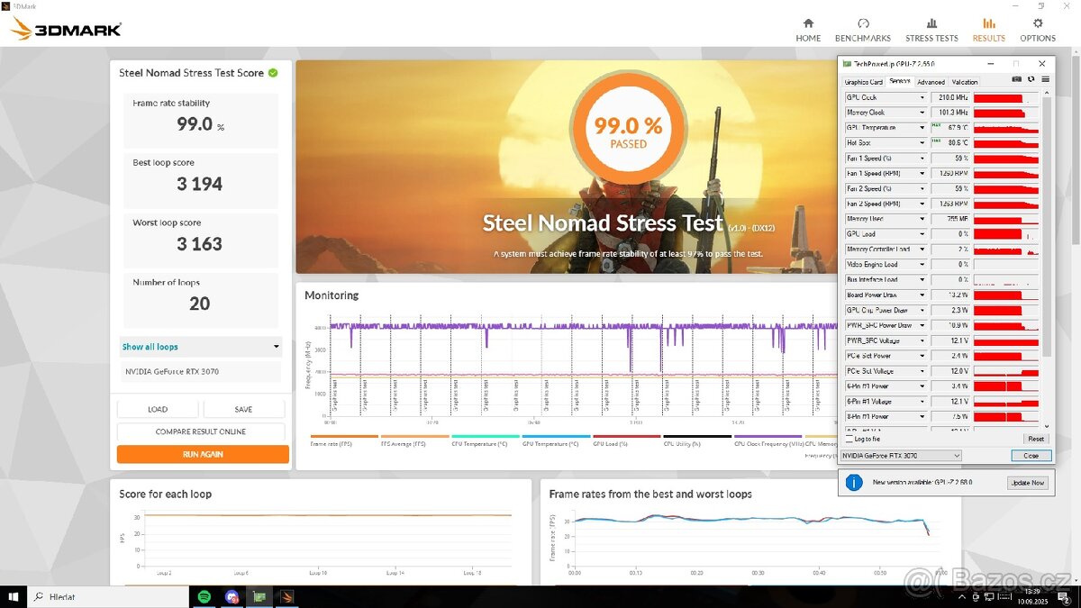 Prodam grafickou kartu Gigabyte RTX 3070 Vision - 9