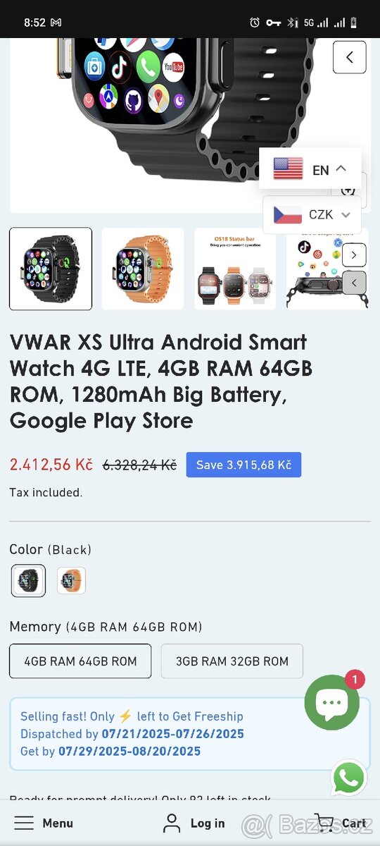 Smart watch 1250mAh 64gb SIM WiFi bluetooth.. - 9