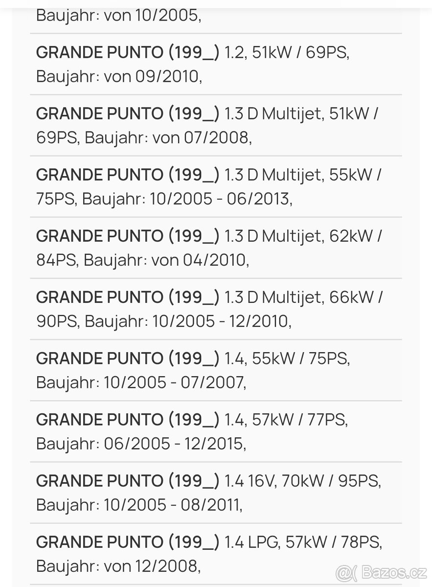 Napravnice alfa, fiat, opel - 9